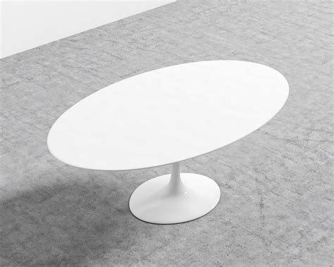 White Lacquer Oval Dining Table